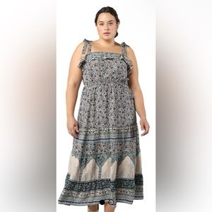 New! DexPlus‎ Diya Ruffled Neckline Maxi Dress